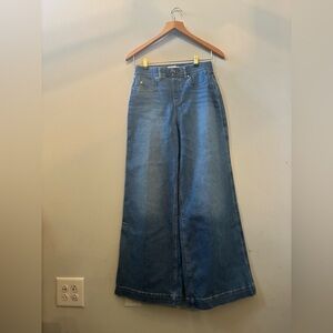 SPANX High-Rise Wide Leg Elastic Everyday Casual Jeans Pants Blue Denim S